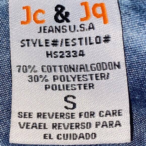 Blue Tie-Dye denim Dress Long Or 3/4 Sleeve Length 4 Pockets Sz S By JC & JQ USA - Picture 5 of 7